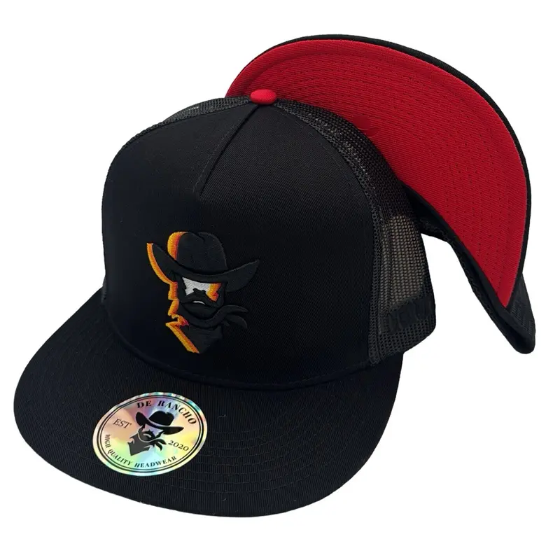De Rancho Vaquero Red Botton (Black) Hat DR090