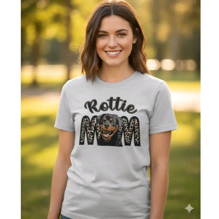 rottie mom shirt Rottweiler dog mama popular cute Short Sleeve Tshirt dog mom sublimation ink