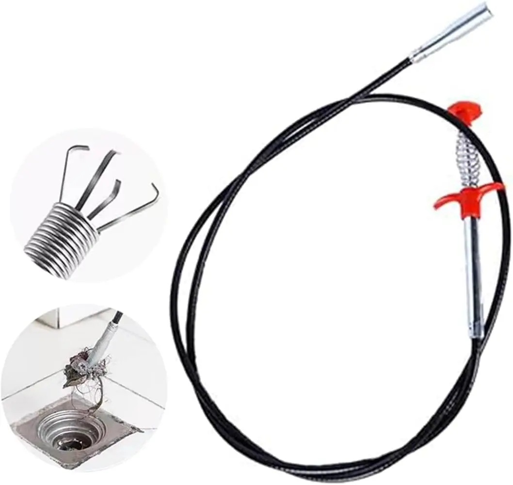 78.74 Inch Flexible Grabber Claw Tool for Drains & Sinks with 4 Claws Bendable Hose for Litter Pick Home Use