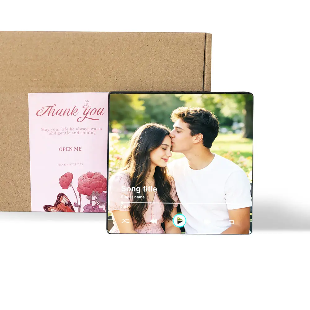 【Customization】Custom Photo Bluetooth Fridge Magnet Personalized Album Frame Plays Music 10x10cm Perfect for teacher appreciation gifts boyfriend birthday gift teen girl gifts anniversary gift graduation  Decor holiday  gift idea decorative refrigerator