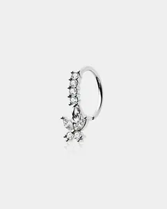 Butterfly Dangle Bezel Set CZ Nose Hoop