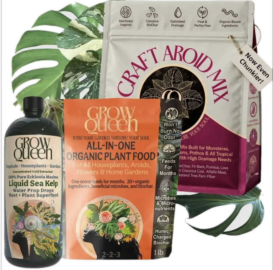 Repot & Recovery Kit - Craft Aroid Potting Mix, Organic Time Release Plant Food & Kelp Extract Bundle - Starter