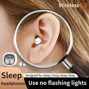 Ultra Small Mini Bluetooth-compatible Wireless Earbuds Dual Ear Sleep TWS In-Ear Stereo Music Sports Running Fitness Universal Compatibility Android iOS