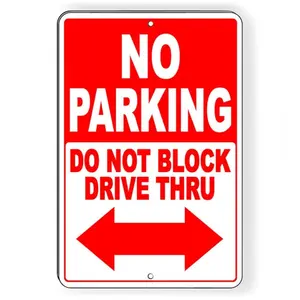 Aluminum Do Not Block Driveway Double Arrow Warning Sign for Outdoor Indoor Commercial Area Parking Safety