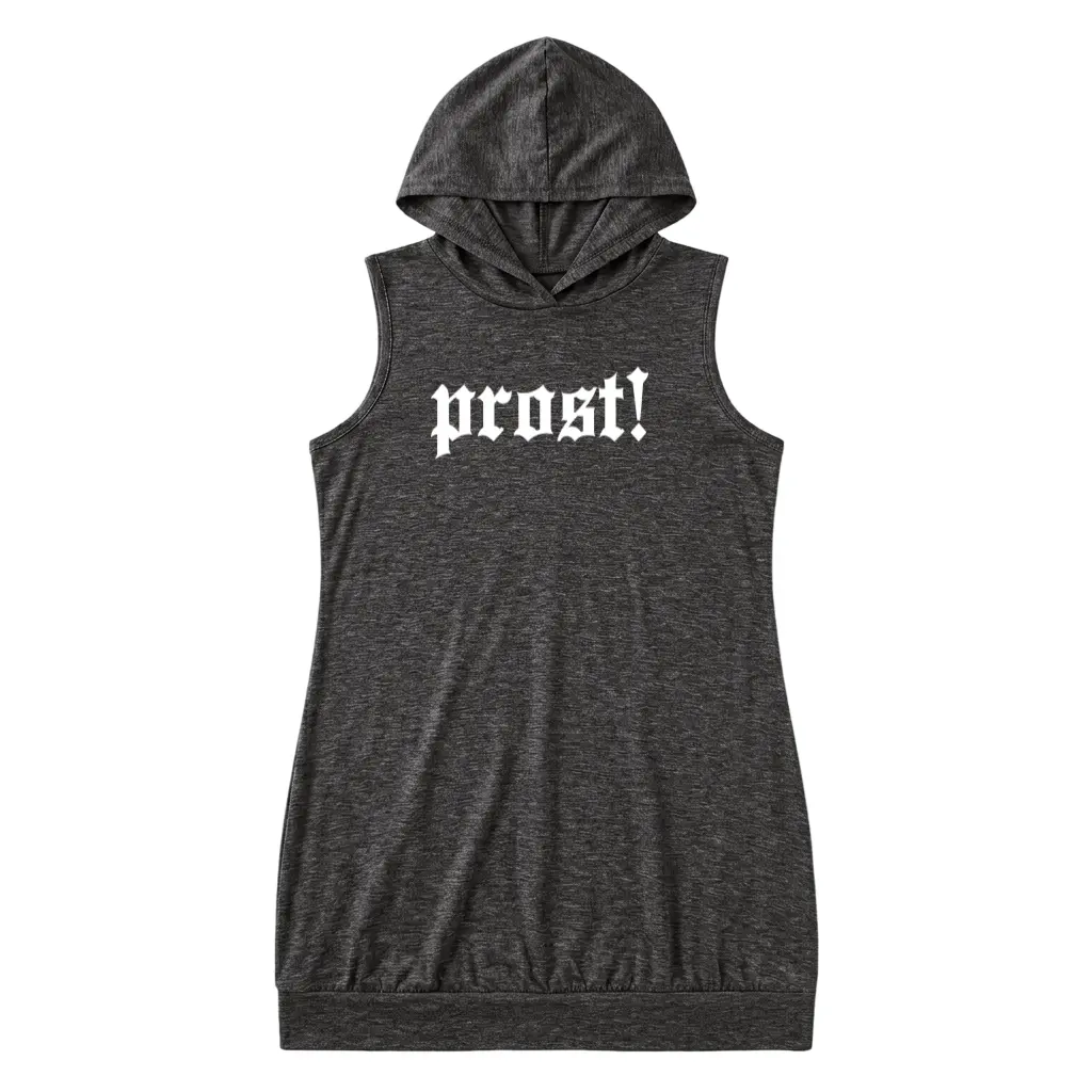 Oktoberfest Women's Hooded Tank Dress – German Bavarian Style with Prost Letter Print