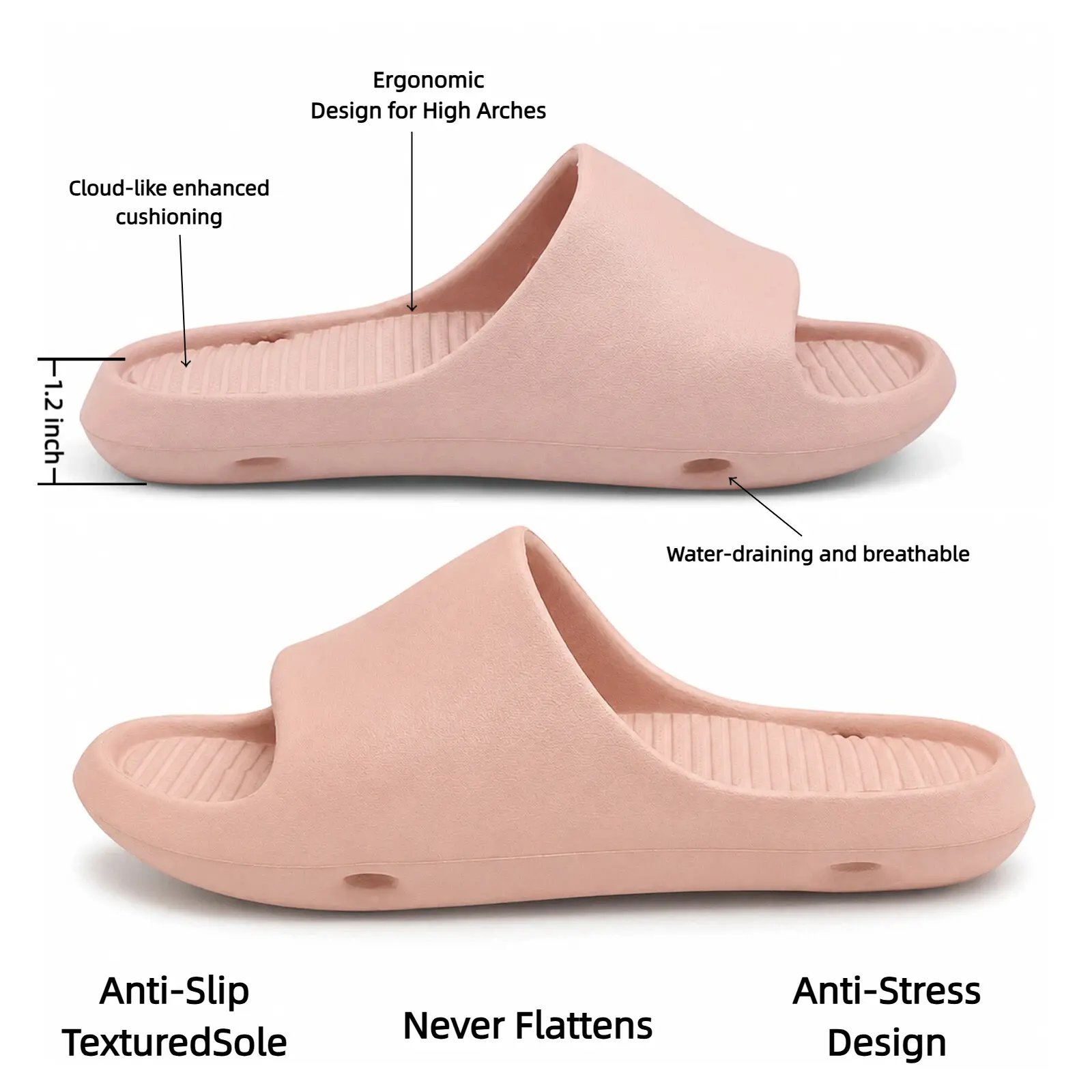 UnisexEVAcasual slipper.House Slippers.casual beach slipper|Shower Shoes  | Ultra-Soft Cushioning | Dorm Home Slides