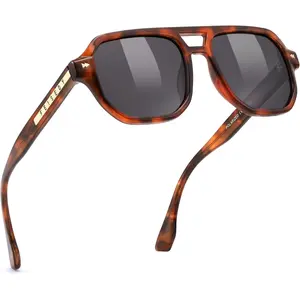 EyeconicFinds Women Polarized Aviator Sunglasses Men Classic Vintage 70's Style TR90 Acetate Frame UV400 B0203