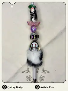 Figures in Mask and Pompom Pen