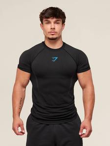 Men's Fitness Shirt Casual Running Quick-Dry Breathable Tight-Fit Short Sleeve T-Shirt, Show Muscle, Sports Wear, Gym Workout Top, Fitness Running Tops