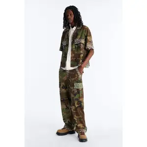Baggy Pearl World Embellished Pant - Camouflage