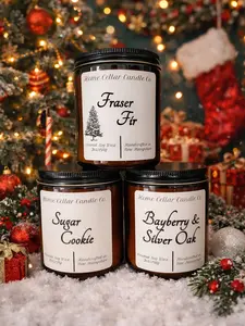 Hand Poured Coconut Soy Candle: Whisper Crackle Wood Wick, Winter Scents, Wax Melts