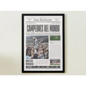 Argentina 2022 World Cup Winners, Champions, Front Page Newspaper, Memorabilia, Football, Messi, Argentina