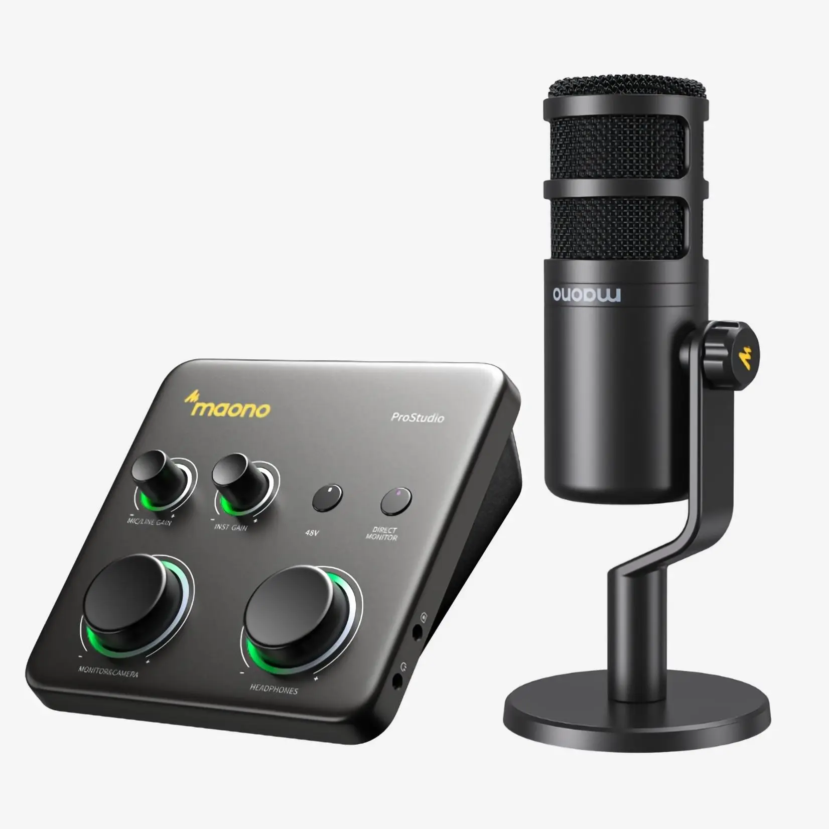 MAONO P1 Compact Hybrid Multi (XLR Cable Shipped Separately)-Device USB Audio Interface with Cable & Adapter - 70dB Gain, Auto-Gain, Loopback, Mute, Noise Reduction - for XLR Mic, PC, Phone, iPad, Guitar - Streaming, Recording for Content Creators