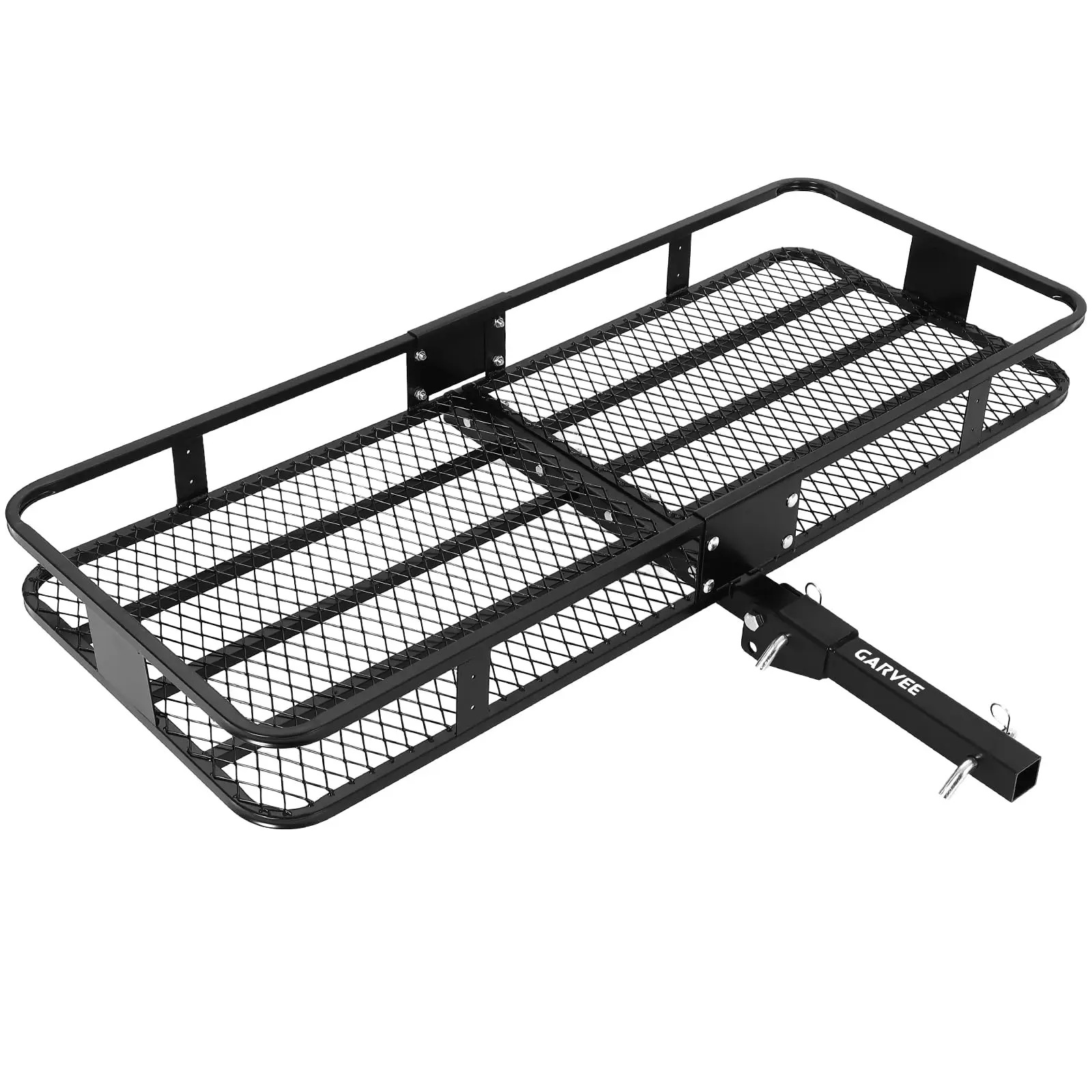 Heavy Duty Folding Hitch Cargo Carrier, 70" x 30", 600 lbs Capacity Steel Rear Basket Rack for SUVs, Trucks, Off-Road, Hitch Lock & Reflective Panels, Fits 2" Receiver
