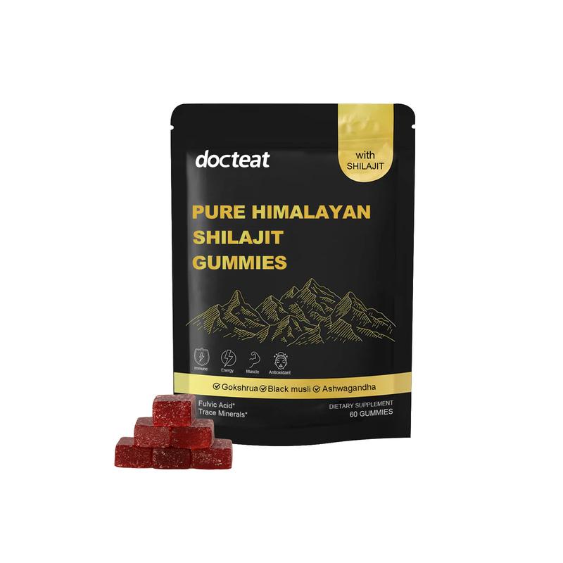 [GRAB 3 NOW] Shilajit Gummies With Ashwagandha, Gokshura & Black Ginger|shilajit for men 60 Gummies| Daily Care Support for Enhancing Physical Energy Vitality Supplement