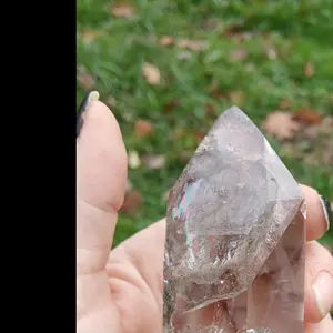 Garden Quartz Point with Rainbows - Clear and Sparkling