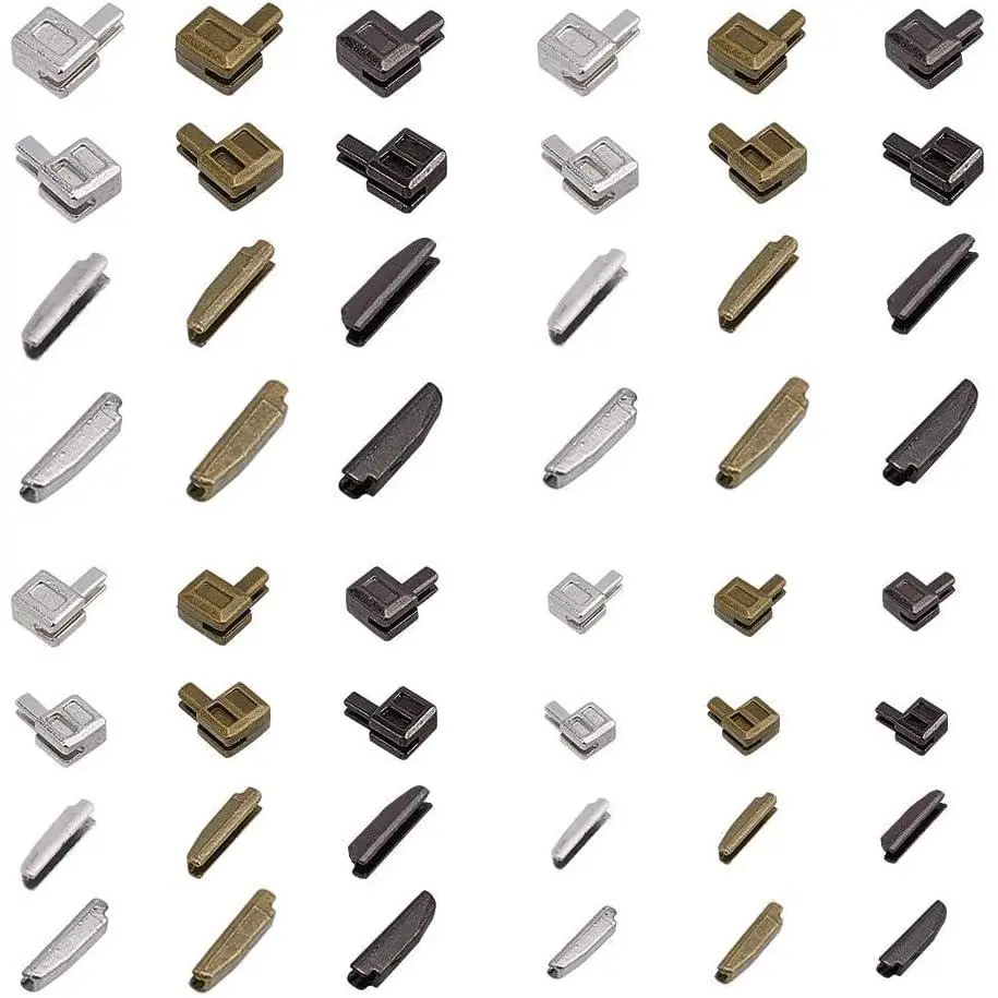 12 Sets Metal Zipper Latch Slider Retainer 3 Color #3#5#8#10 Insertion Pin Zipper Bottom Zipper Stopper for Metal Zipper Repair Zip Sewing Replacement DIY, 24 count