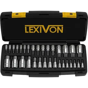 LEXIVON Master HEX Bit Socket Set, Premium S2 Alloy Steel | Complete 32-Piece, SAE and Metric Set | Enhanced Storage Case (LX-144)