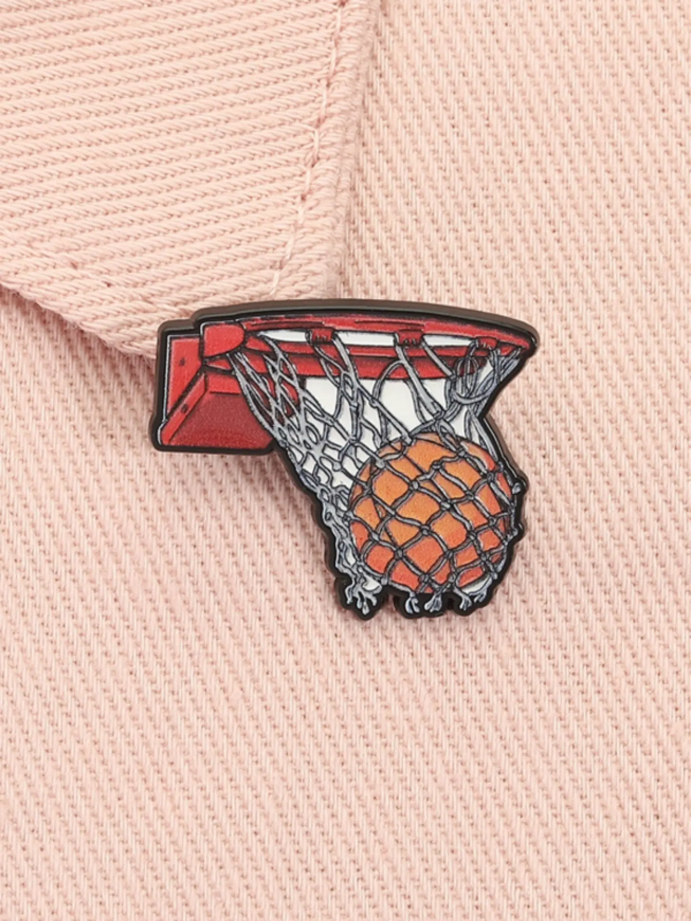 Sport Basketball Hoop and Ball Enamel Pin Dunk Scored a Goal Basketball Fans Alloy Brooch Pins Clip Lapel Backpack Badge Fashion Jewelry Accessories Gift for Friends