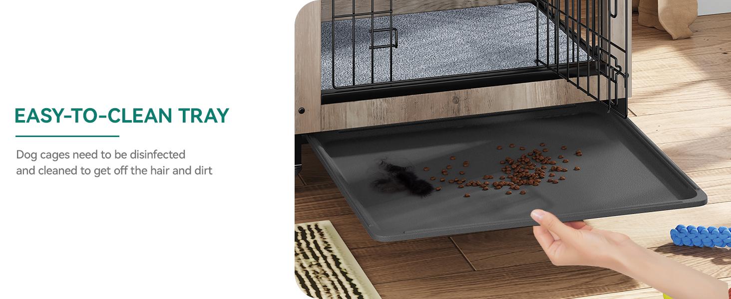 Yitahome Dog Crate Furniture with Cushion, Dog Kennel Indoor with Wheels, Dog Crate End Table with Tray, 27" Dog Cage with Double Doors for Small Dog Yitahome Dog Crate Furniture with Cushion, Dog Kennel Indoor with Wheels, Dog Crate End Table with Tray, 27" Dog Cage with Double Doors for Small Dog