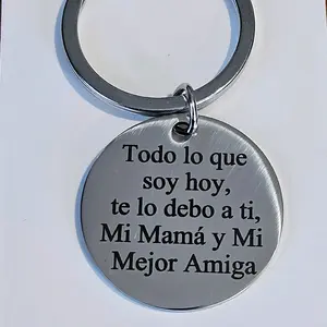 Spanish! Mom Best Friend Keychain - Durable Stainless Steel with "Mi Mamá y Mi Mejor Amiga" Message, Perfect Gift for Any Mom, creative gift tiktokshop