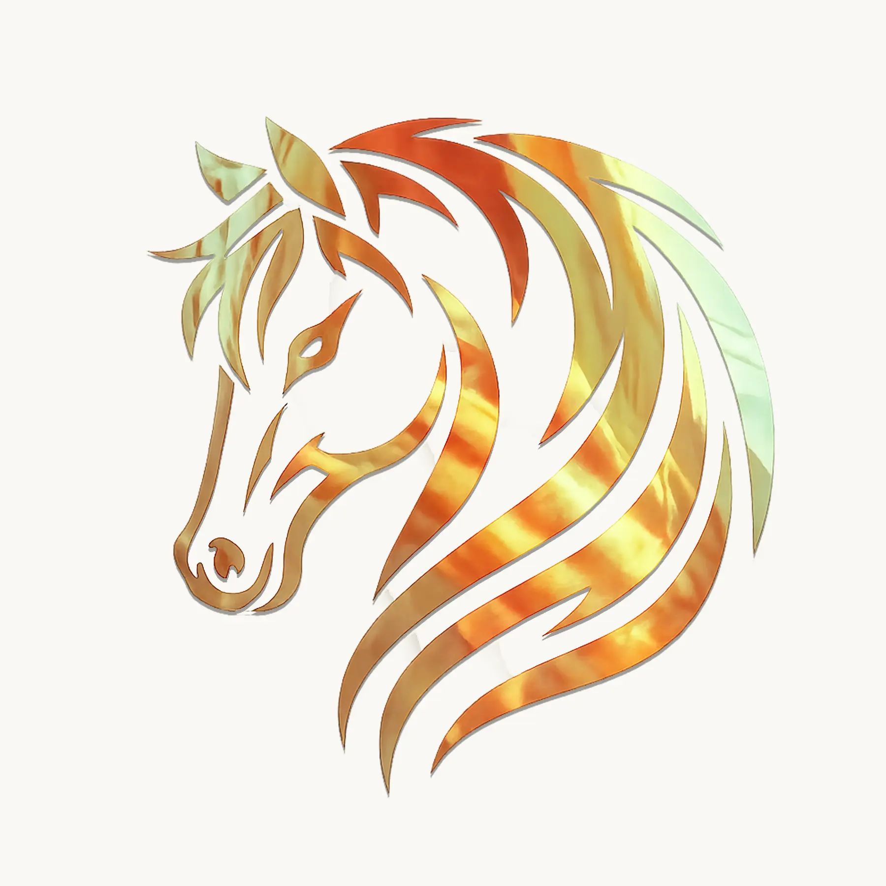 Color Shift Holographic Horse Head Decal Sticker 3" x 4" | Iridescent Chrome Vinyl | No Background | Waterproof Outdoor Decal