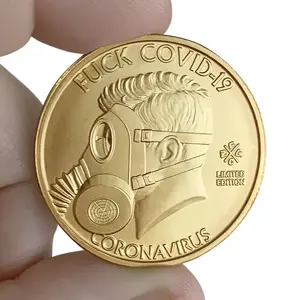 ZFG INC. Gold "Fuck COVID-19/I Survived" Coin - Limited Edition, 1oz Brass Alloy, 1.54" Diameter, Extreme Details, Made in USA