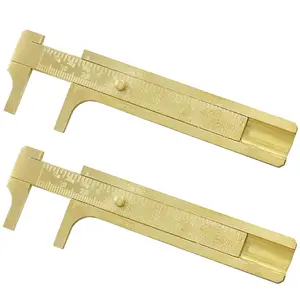 2 count Millimeter Ruler, Brass Pocket Vernier Caliper, Mini Measuring Tool for , Beads, Rings, Wire - 80mm / 3.15 Inch