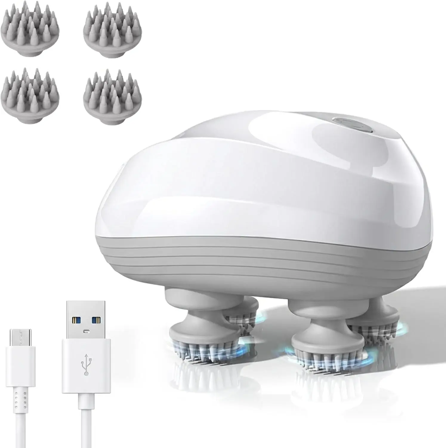 Electric Head Massager, Portable Self-care Scalp Spa Device, Rechargeable Waterproof Scalp Massager