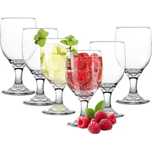 10.5OZ Clear Water Goblets Set of 6, Elegant Glass Goblets for Home Bar Wedding Party, Suitable for Iced Tea Sangria Juice, Dishwasher Safe for Daily Use and Special Occasions