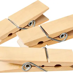 Clothes Pins Wooden Clothespins 15 PCS Sturdy and Natural Wood Clips Hanging Clothes