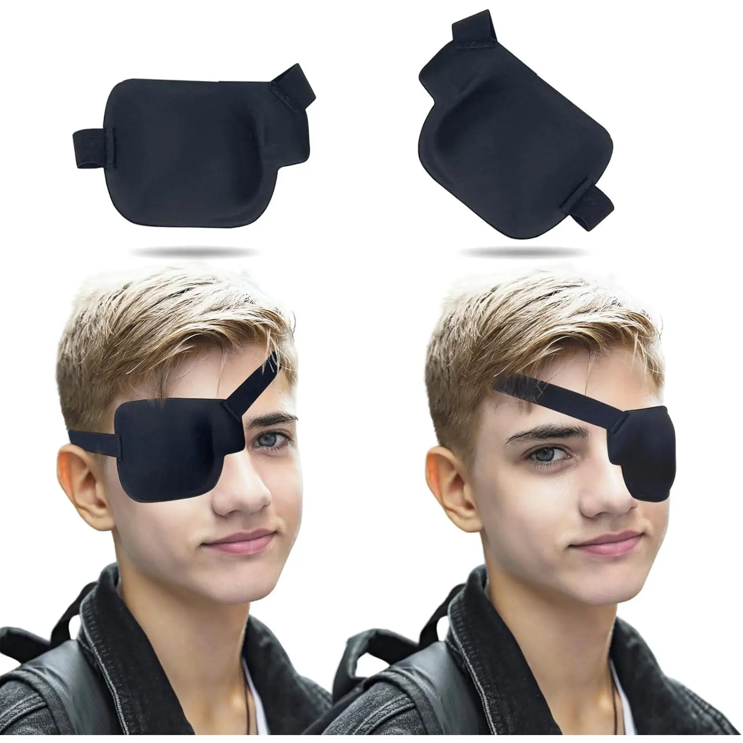 Eye Patch, 2PCS Medical Eye Patches for Adults Kids, 3D Amblyopia Lazy Eye Patches for Left and Right Eye (Left + Right)