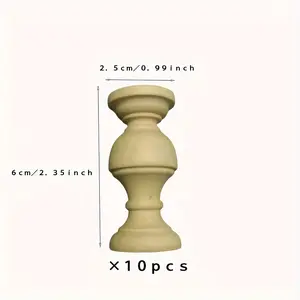 [Elegant Oak Columns] 10pcs Elegant Solid Oak Wood Decorative Columns - Contemporary Style, Versatile for Wine Cabinets & Bed Frames - Exquisite Carvings, No Power Required, 0.99*2.35in