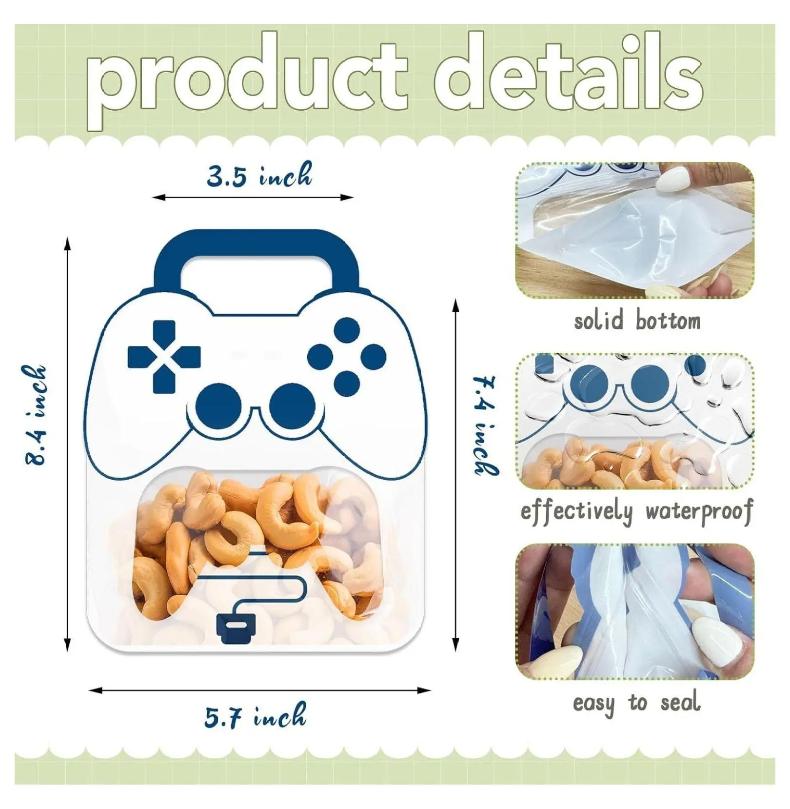 Gift Bags Bulk 50 Pack - Large Party Favor Bags with Handles - Stand Up Goodie Bags for Kids Birthday, School, Games - Treat Bags for Parties & Classroom