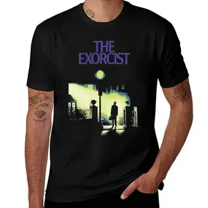 The Exorcist Horror Movie Cover Art Mens T Shirts Cotton Short Sleeve T-Shirt Crew Neck Tees Casual Shirt