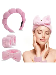 4pcs Plush Hairbands Cloud Blue Headbands, Fashionable Multifunctional Elegant Simple Butterfly End Hair Accessories Headband Set