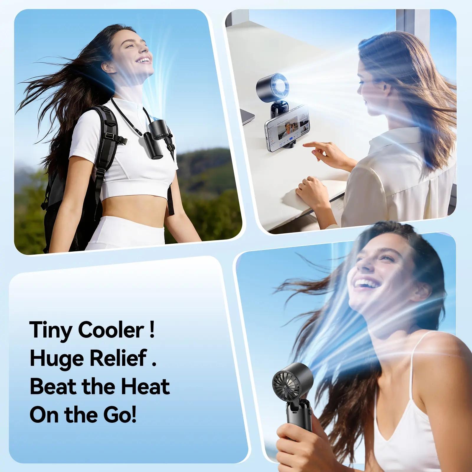 2026 Upgraded Portable Turbo Fan with Ice Cooler & Phone Stand, 3000mAh USB Rechargeable 1-199 Speed Foldable Cooling Fan for Travel Office Home 2026 Upgraded Portable Turbo Fan with Ice Cooler & Phone Stand, 3000mAh USB Rechargeable 1-199 Speed Foldable Cooling Fan for Travel Office Home