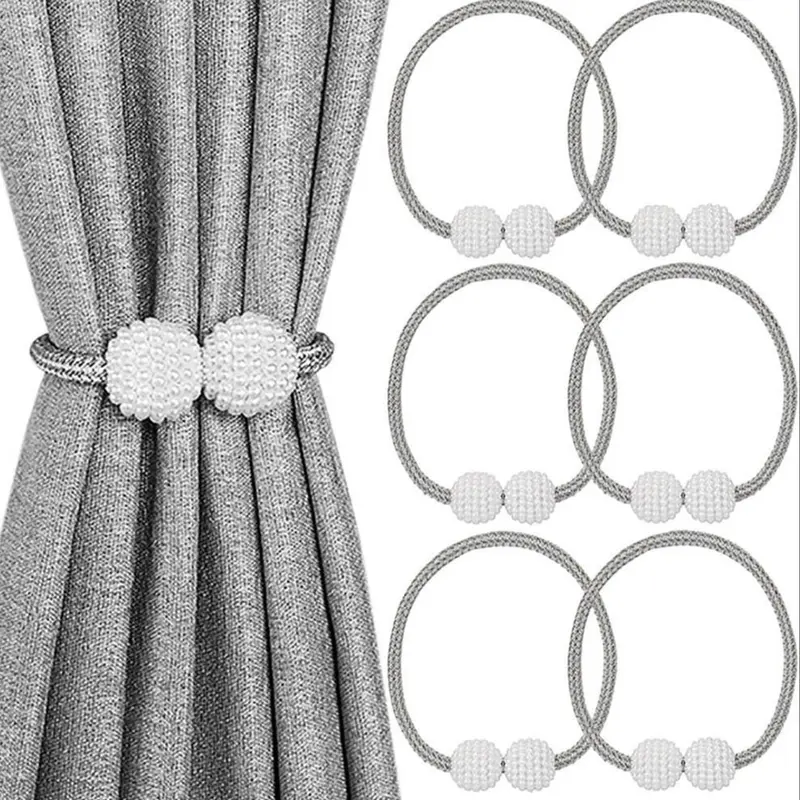 Magnetic Curtain Tiebacks, 6-Pack Holder Clips for Home & Office Windows, Easy-Install Decorative Curtain Accessories, Curtain Tie Backs For Curtains, Interior Decoration Accessories, Window Decorations Supplies