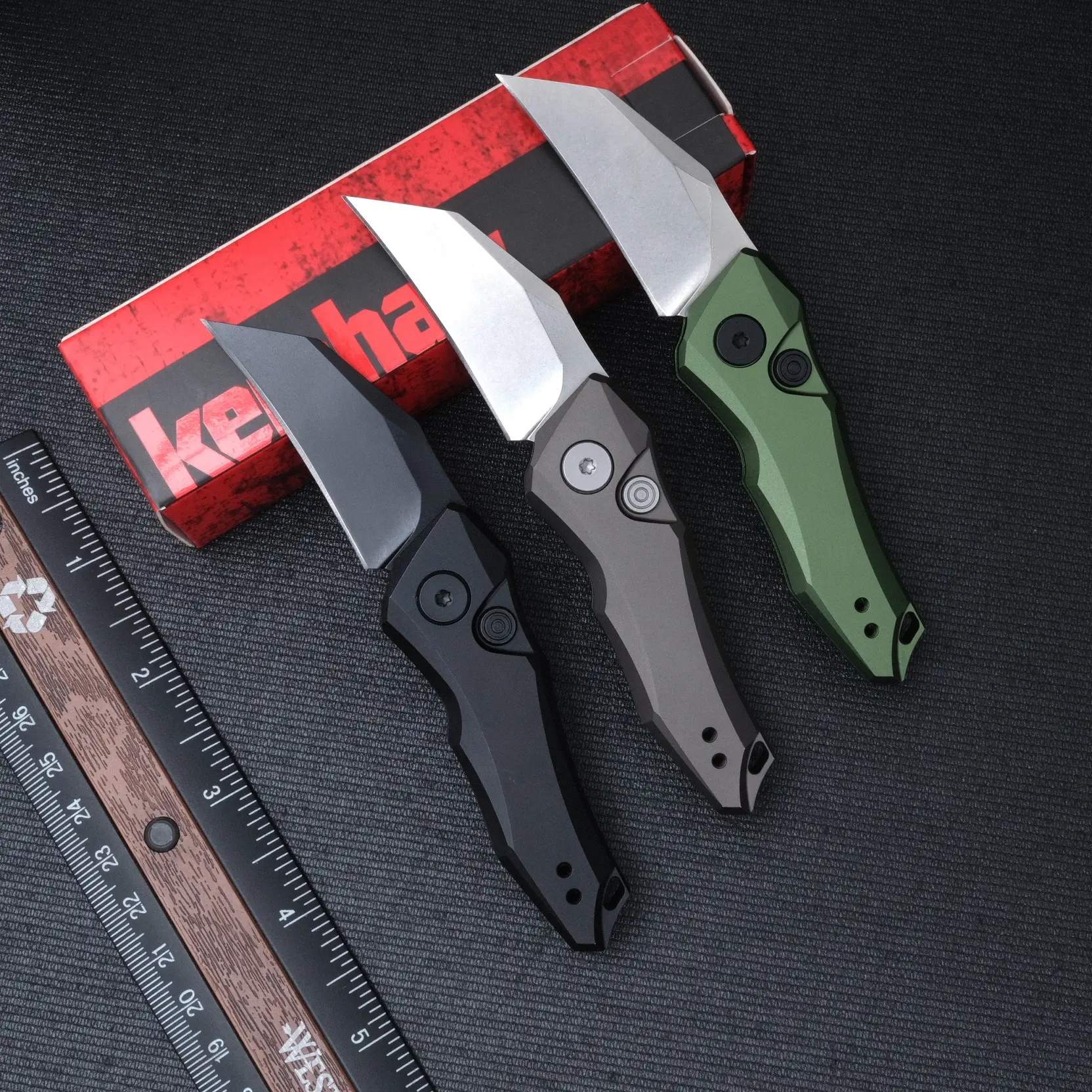 7350 outdoor portable folding knife, pure copper aluminum handle, CPM154 high hardness corrosion-resistant steel, outdoor camping, fishing, driving EDC tool, portable tool, best gift.