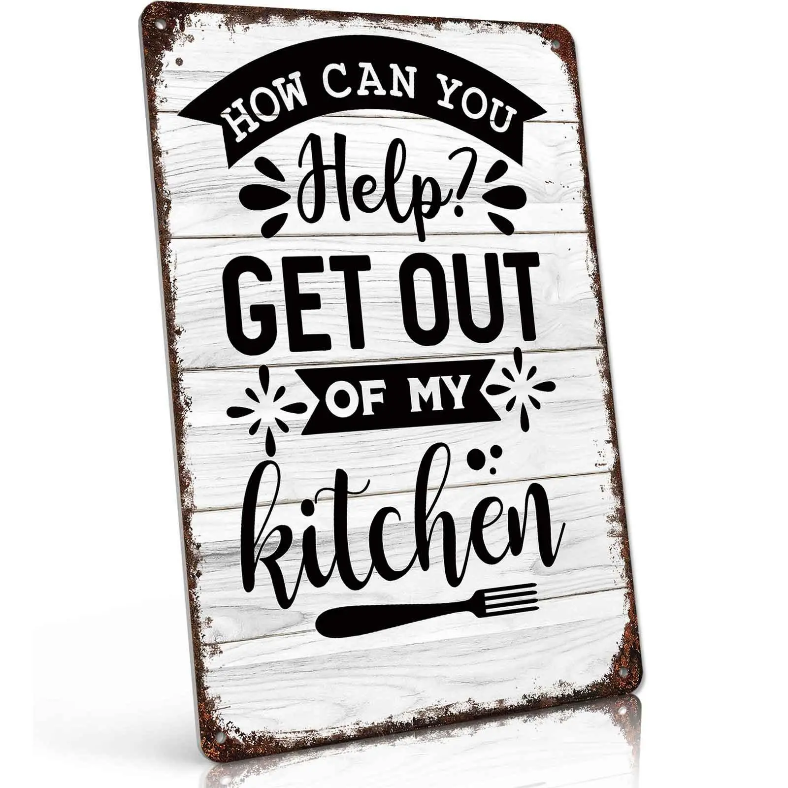 Sarcastic Kitchen Help Metal Sign 8x12 Inch, Funny Aluminum Wall Decor for Home Kitchen Dining Room