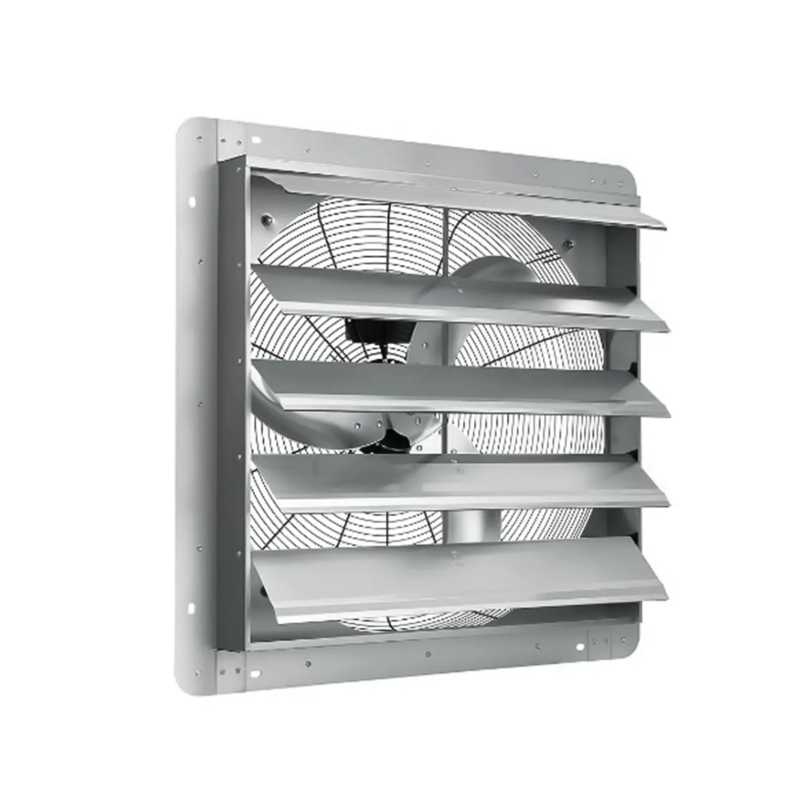 24″/22'' Wall Mounted Shutter Exhaust Fan High‑Speed Ventilation, Aluminum Blades & Automatic Shutter for Attic, Garage, Greenhouse, Workshop & Louvered Vent Applications