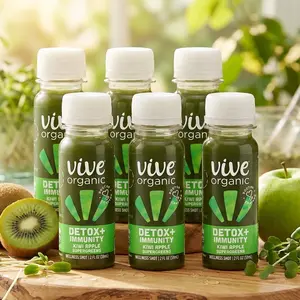 Vive Organic Supergreens Wellness Shot 2oz – Kiwi Apple Detox & Immune Boost