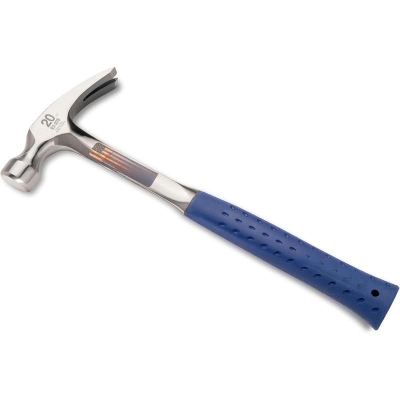 Hammer - 20 oz Straight Rip Claw with Smooth Face & Shock Reduction Grip - E3-20S