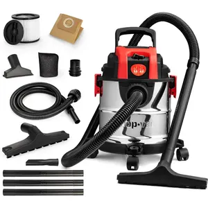 3 Gallon 4.0  Wet/Dry Vacuum with Blower Function, Stainless Steel , Portable Shop Vacuum with Wheels, Includes Filters, Hose & Accessories, Ideal for Garage and Workshop