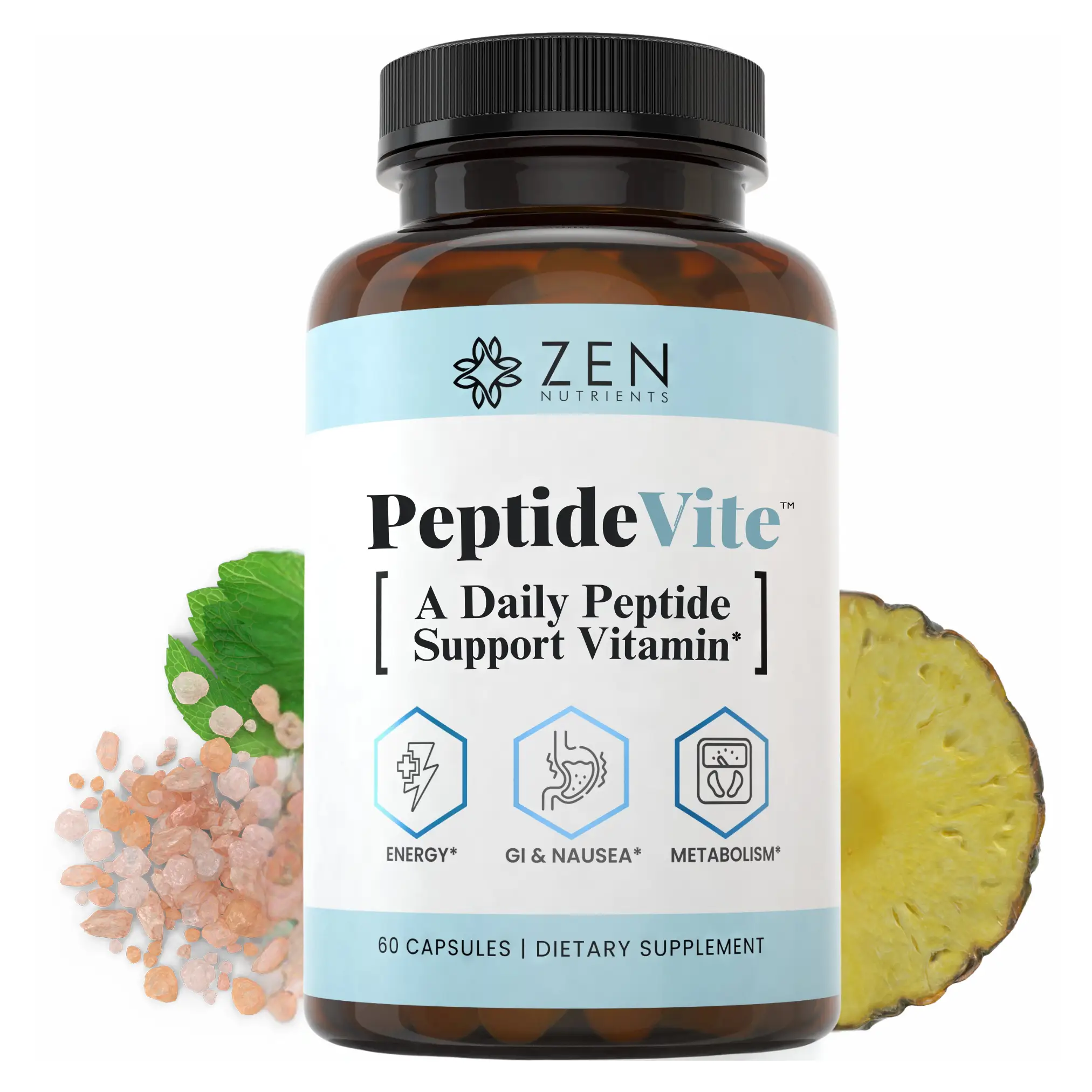 PeptideVite #1 Daily Peptide Support Vitamin for Nausea, Fatigue, and Support Supplement Dietary Edible