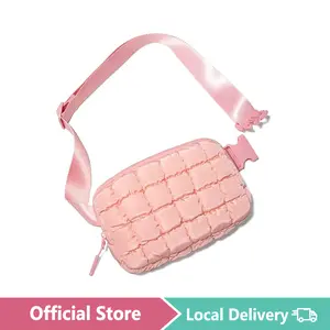 Iris-Style Accessory Puff Crossbody Bag with Removable Adjustable Strap & Wristlet Water Resistant Durable Material 33-57 Inches Strap Length