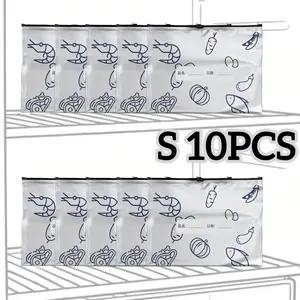 10/60Pcs Aluminum Foil Storage Bags Freezer Sealed Organizers Food Packaging Reusable Pantry Odor-Proof Bag Kitchen Essential