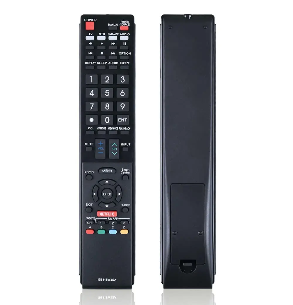 Sharp Universal Wireless Remote Control for AQUOS GA/GB Series GA935WJSA GB005WJSA GB004WJSA Smart LED HDTV TV, Battery-Operable (AAA), 8m Operable Distance, No Programming Required, Easy Setup, 90-Day Warranty, Audio & Video Accessory