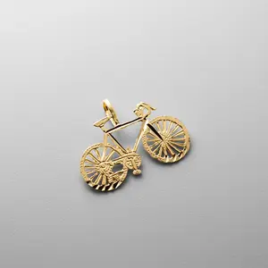 14K Gold Bicycle Pendant - Model 2329