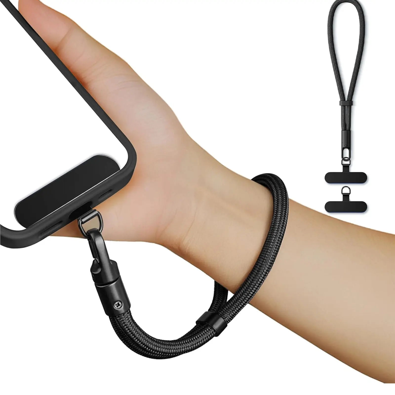 Phone Wrist Strap, Phone Lanyard Phone Leash With 2 Tether Tabs for iPhone and Most Phone Case, Adjustable Non-winding Mobile Phone Strap, Anti-fall Safety Wristband, Phone Accessories Cellphone Accessories for Outdoor Activities, Durable